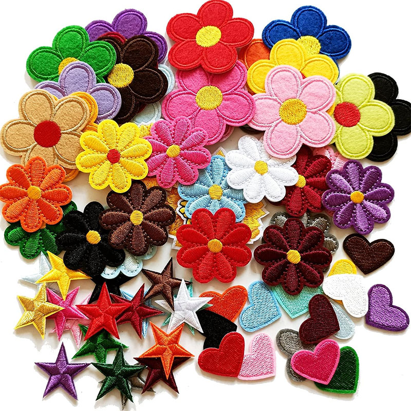 Embroidery Daisy Flower - 2-10 Stuks Bloem Opstrijkbare Patches Leuke