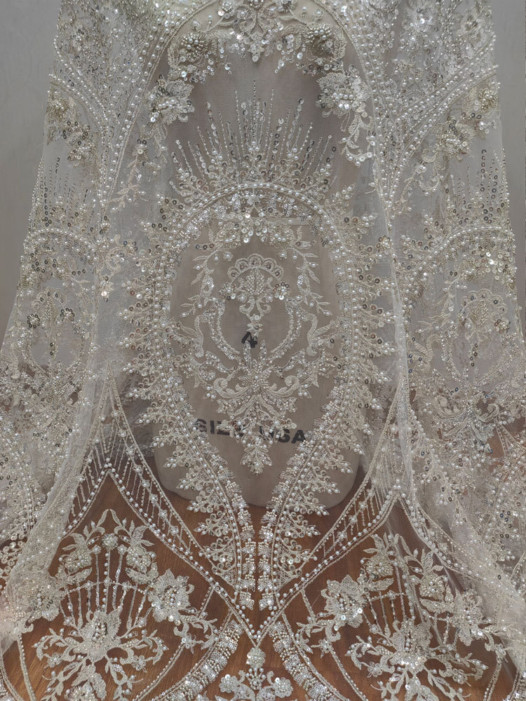 Embroidery Wedding - 1yard wit Hoge dichtheid Mesh Gaas