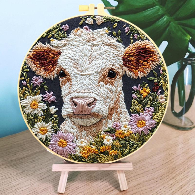 Embroidery Daisy Flower - Borduurpakketten voor volwassenen Koe Daisy Flower