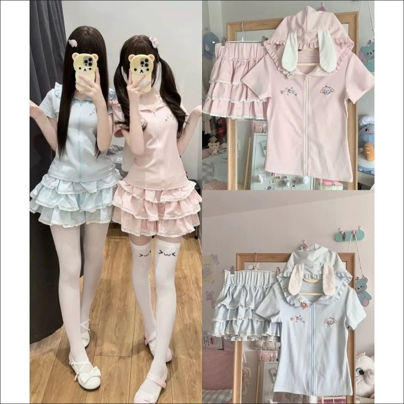 Embroidery In The Piece - Zoete Kawaii Japanse Soft Girl 2-delige