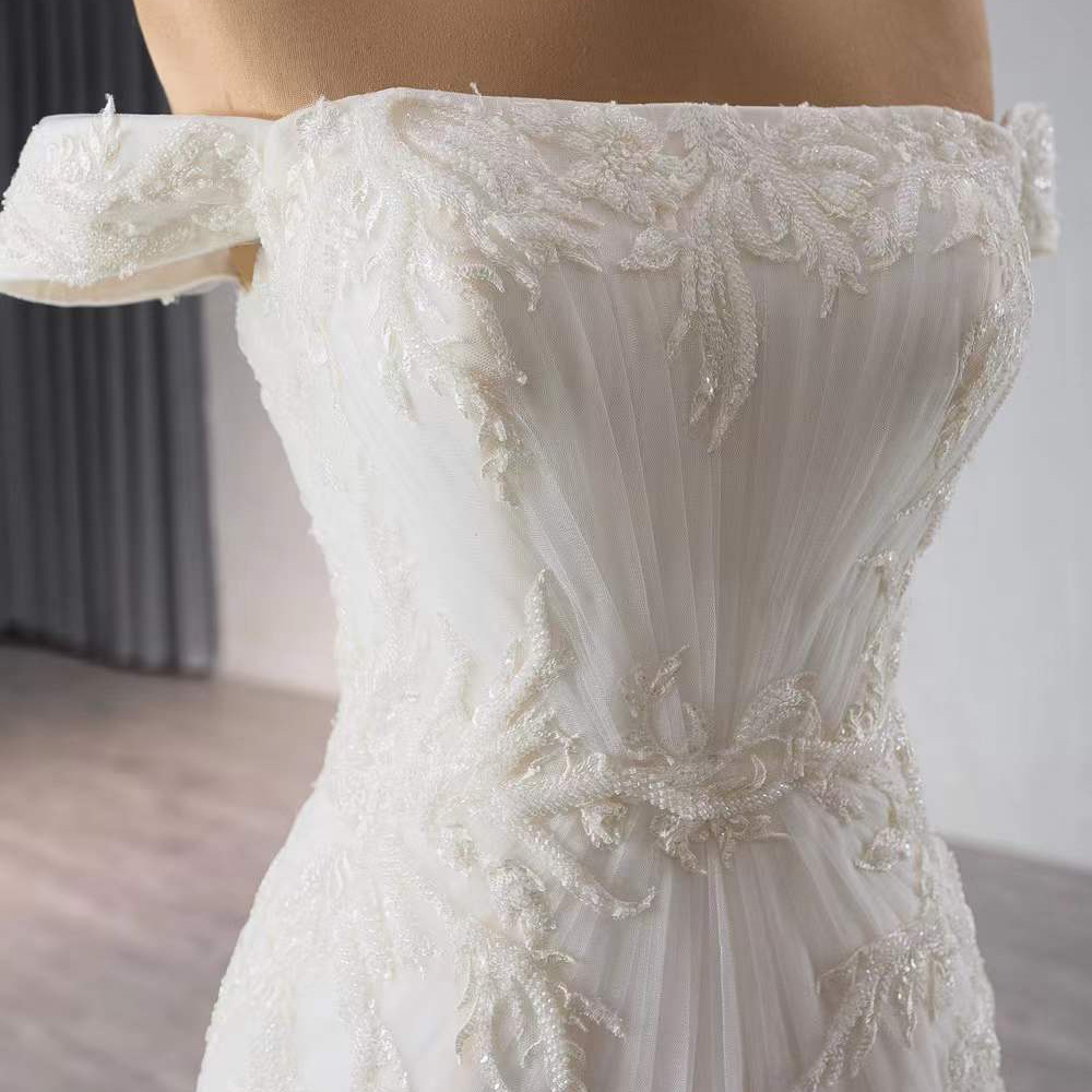Bruiloften Jurk Strapless Off  - Embroidery Organza recensie en prijs