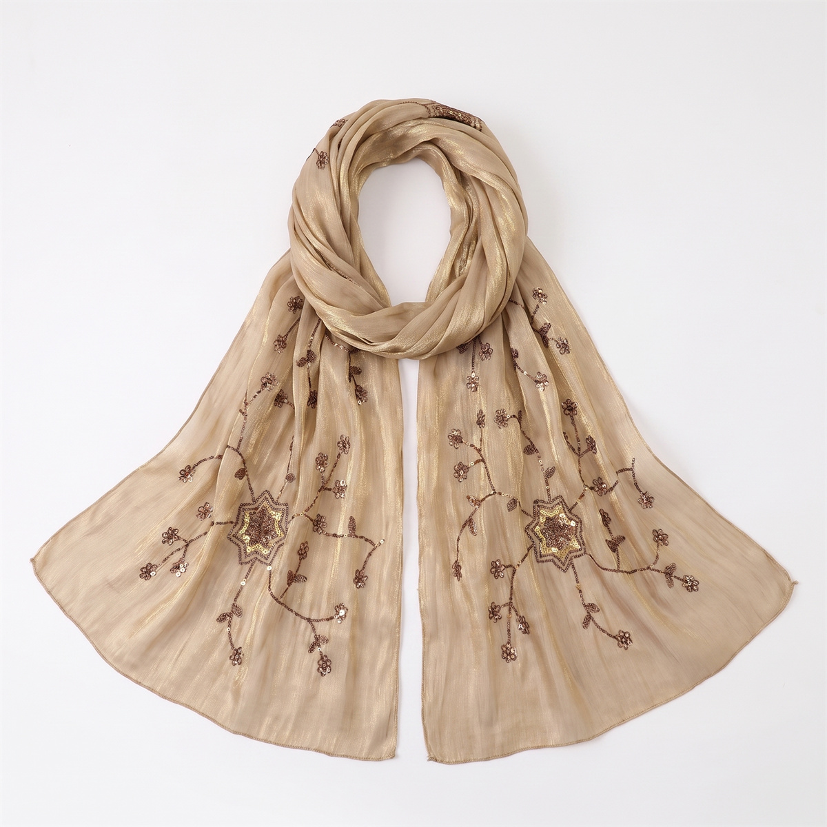 Mode Crinkle Hijab-sjaal met b - Embroidery Wedding recensie en prijs