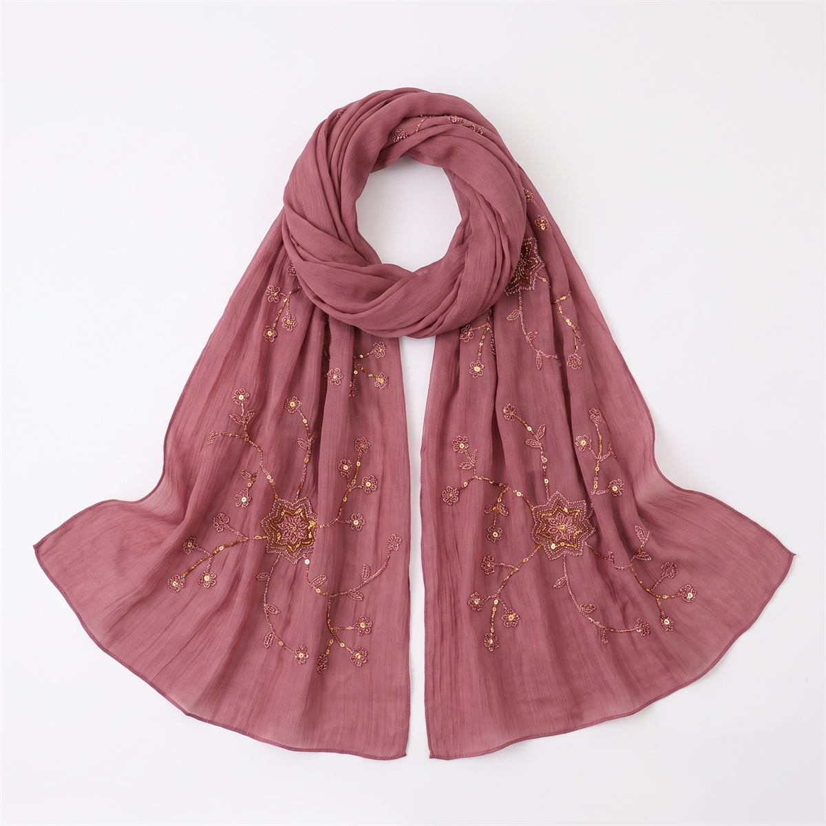 Mode Crinkle Hijab-sjaal met b - Embroidery Wedding recensie en prijs