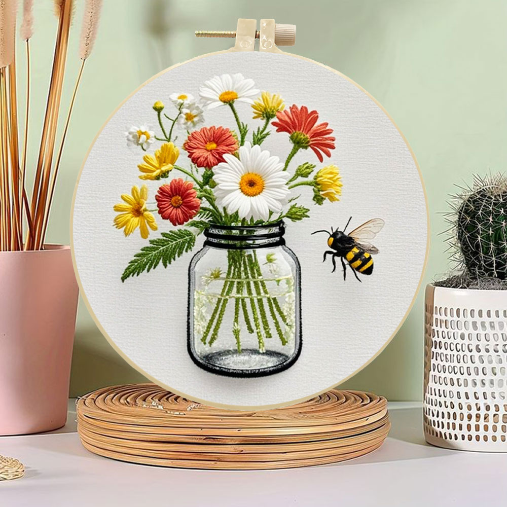 1 STKS Diy Borduurpakketten Da - Embroidery Daisy Flower recensie en prijs