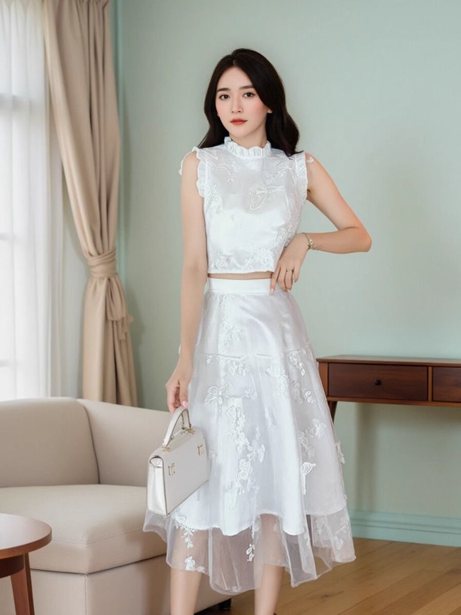 Nieuwe zomerse high-end witte  - Embroidery Blouse recensie en prijs