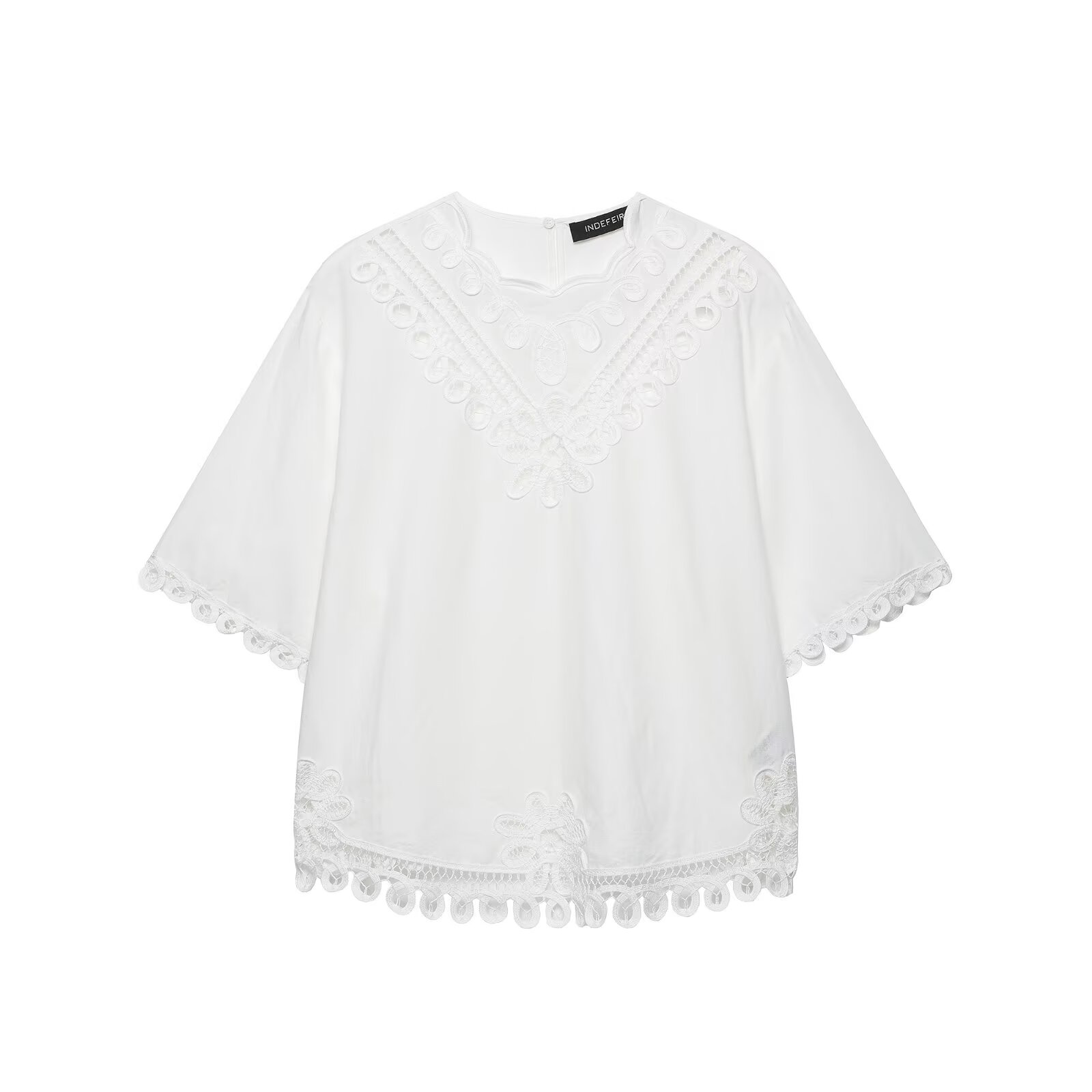 BSAY Dames witte holle borduur - Embroidery Blouse recensie en prijs