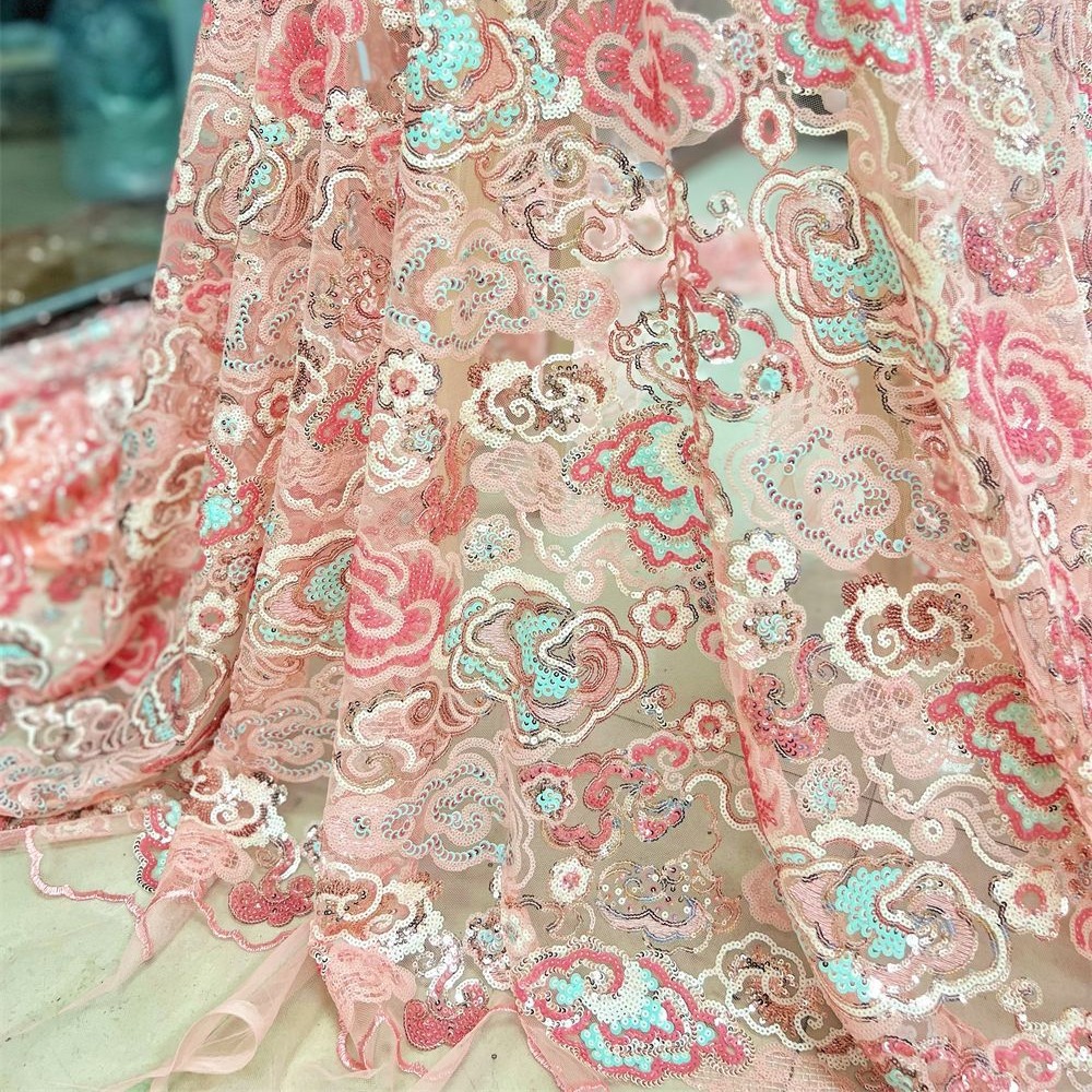 2 Yds/lot 130 cm breed roze pa - Embroidery Wedding recensie en prijs