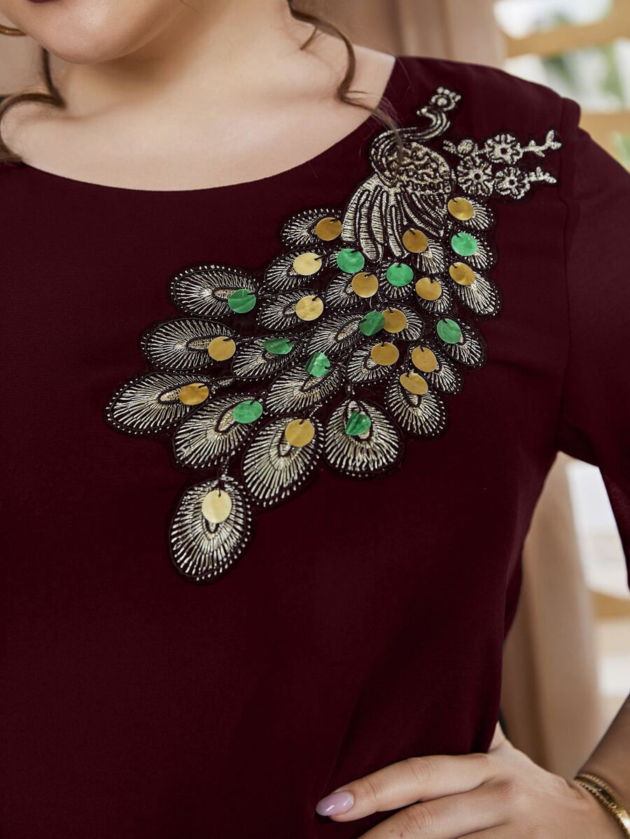 Grote maten geborduurde pauwto - Embroidery Blouse recensie en prijs