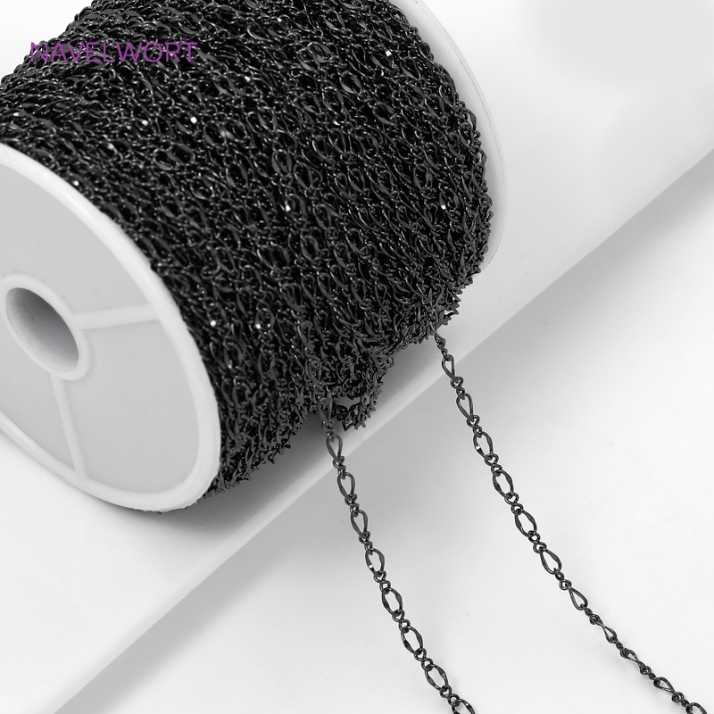 Zwarte kleur ovale dunne ketti - Embroidery Artwork recensie en prijs