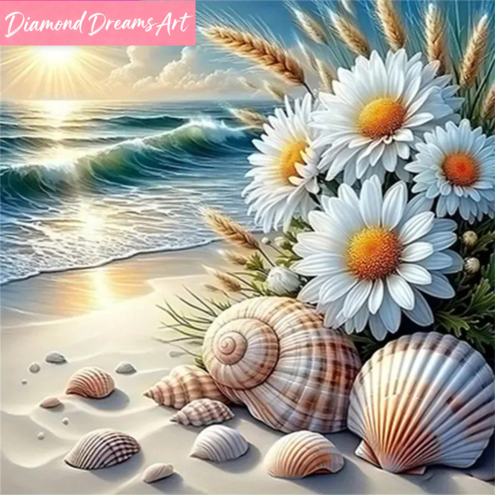 Diamantschilderij Kustlandscha - Embroidery Daisy Flower recensie en prijs