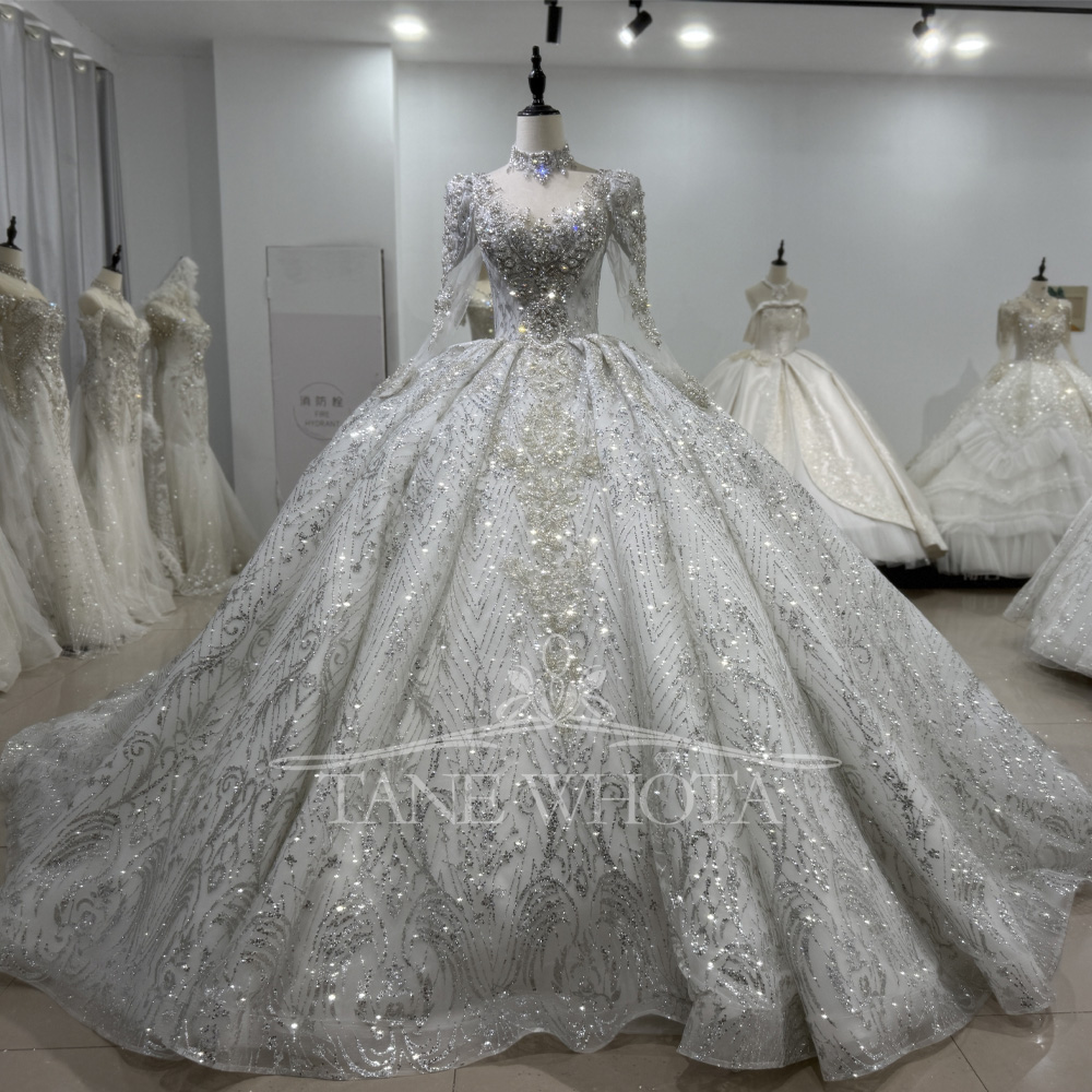Elegante bruidsjurken met lang - Embroidery Organza recensie en prijs