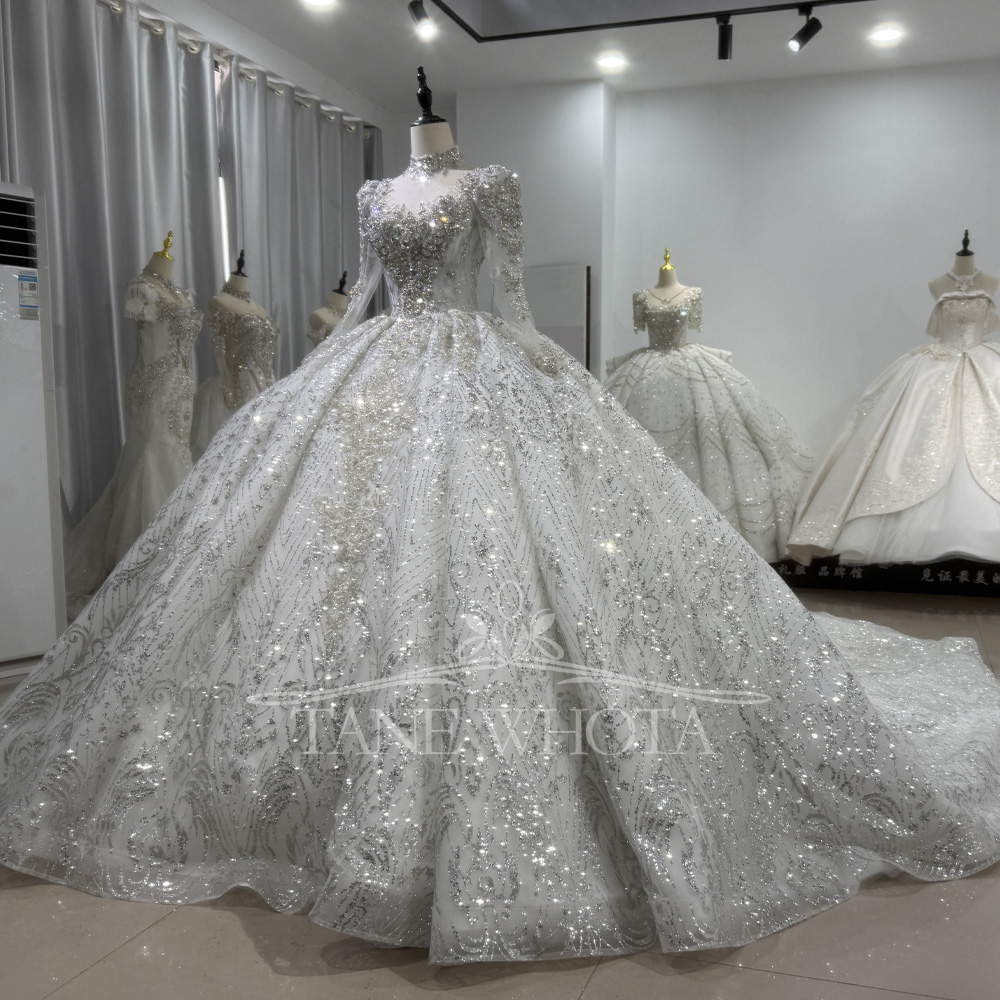 Elegante bruidsjurken met lang - Embroidery Organza recensie en prijs