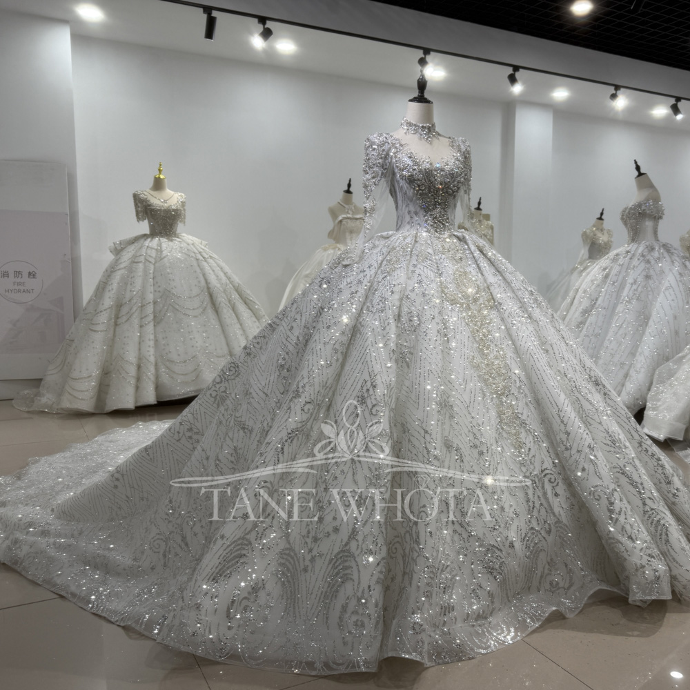 Elegante bruidsjurken met lang - Embroidery Organza recensie en prijs