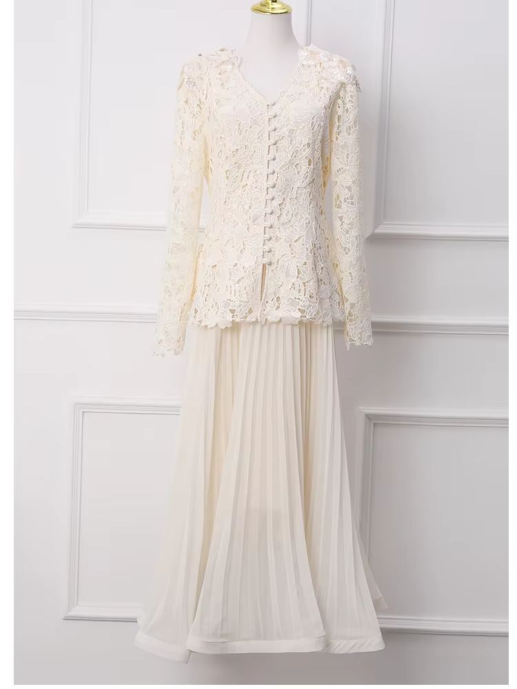 Dames Bordeaux Kant 2-delig Se - Embroidery In The Piece recensie en prijs