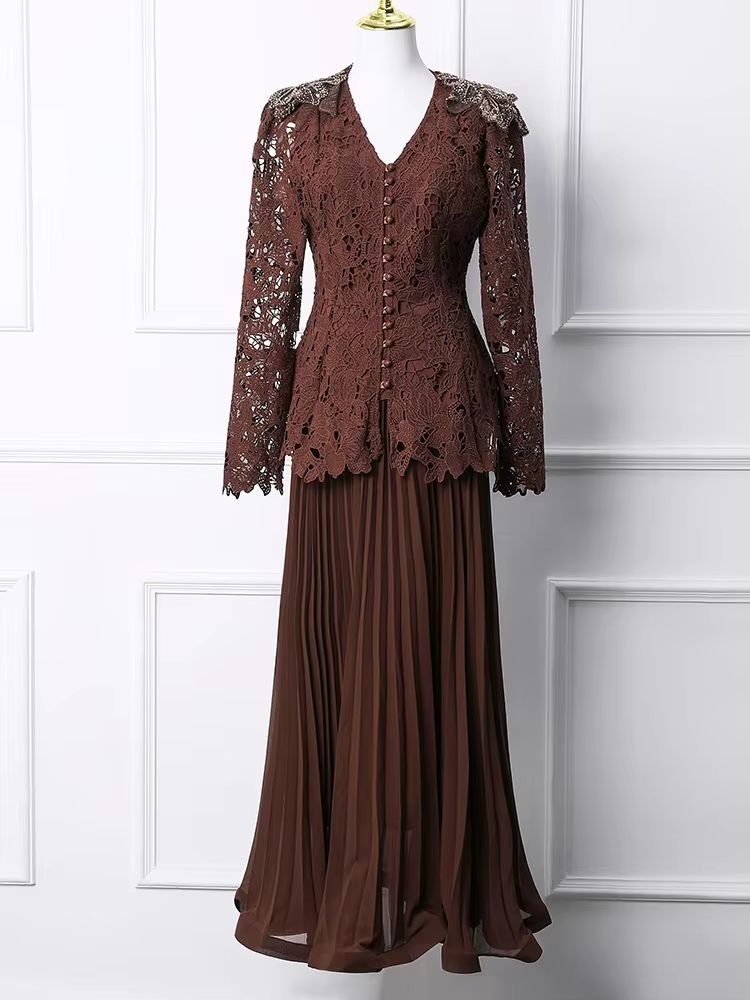 Dames Bordeaux Kant 2-delig Se - Embroidery In The Piece recensie en prijs