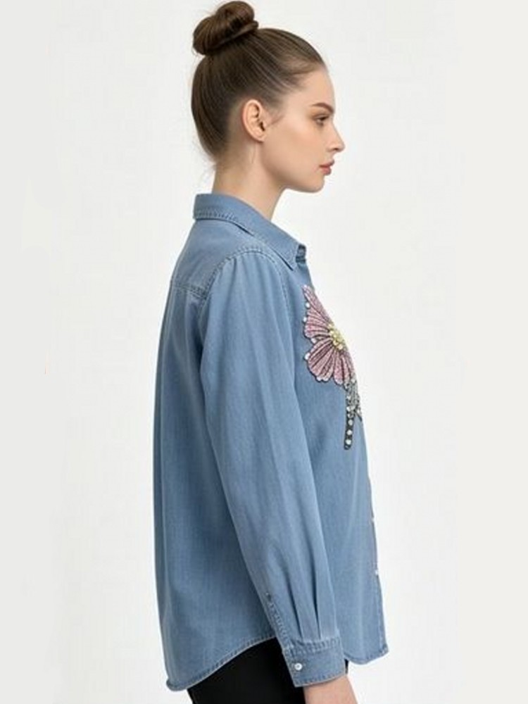 Dames Denim Borduurwerk Blouse - Embroidery Blouse recensie en prijs