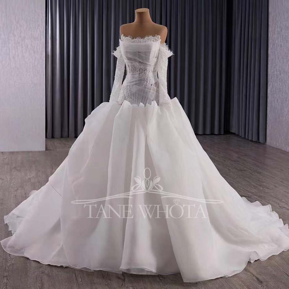 vestidos novias boda strapless - Embroidery Organza recensie en prijs