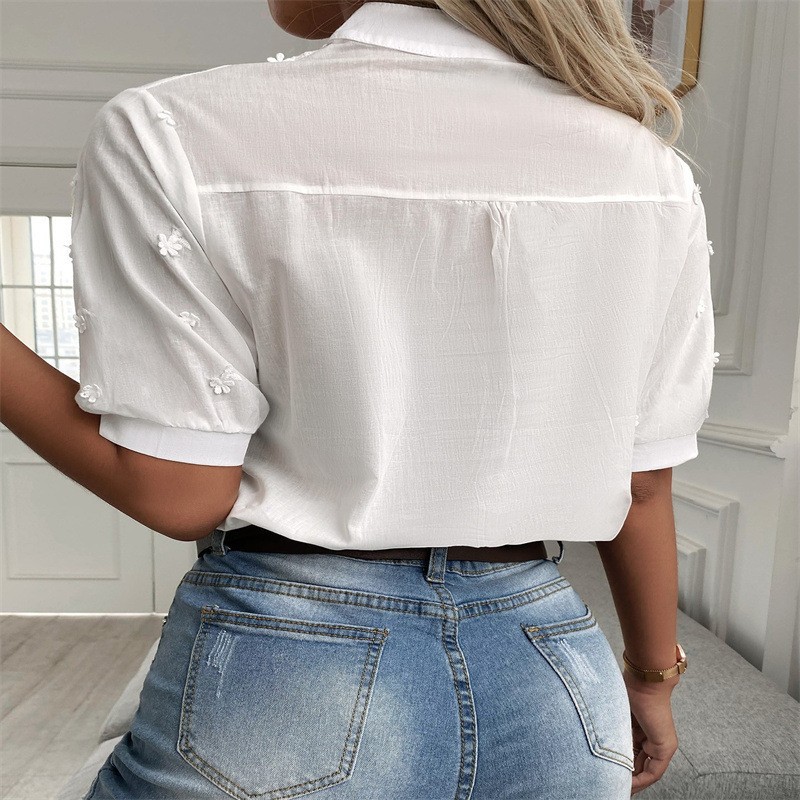2026 Zomer Dames Elegante Witt - Embroidery Blouse recensie en prijs