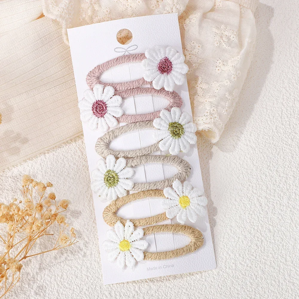 6PCS Leuke Daisy Bloem Haar Cl - Embroidery Daisy Flower recensie en prijs