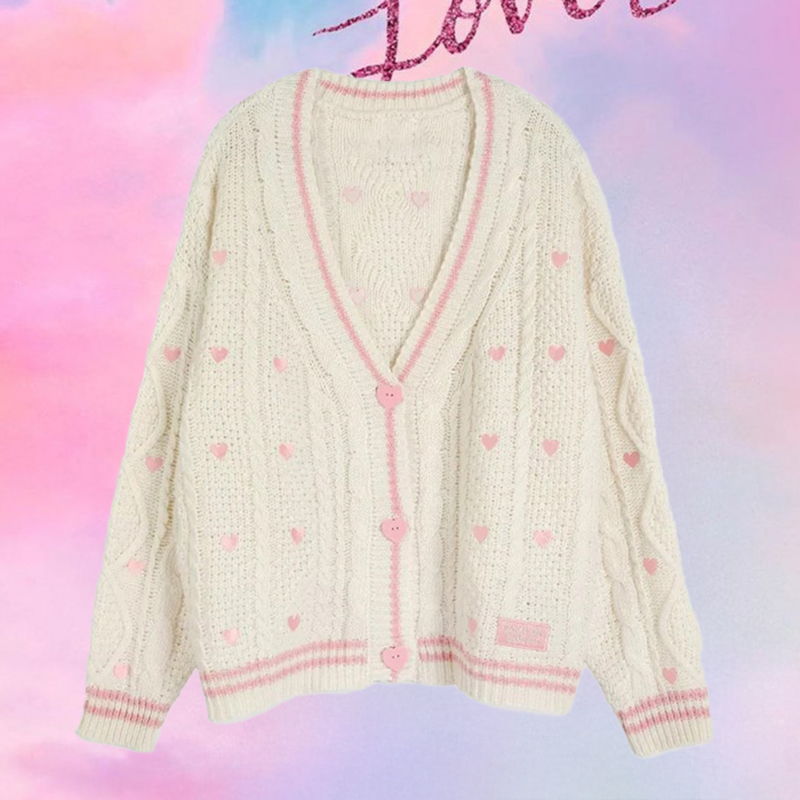 Lover Cardigan met roze hartvo - Embroidery Lovers recensie en prijs