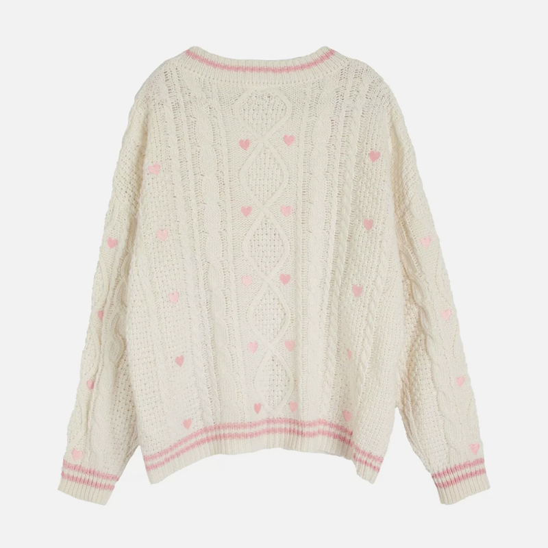 Lover Cardigan met roze hartvo - Embroidery Lovers recensie en prijs