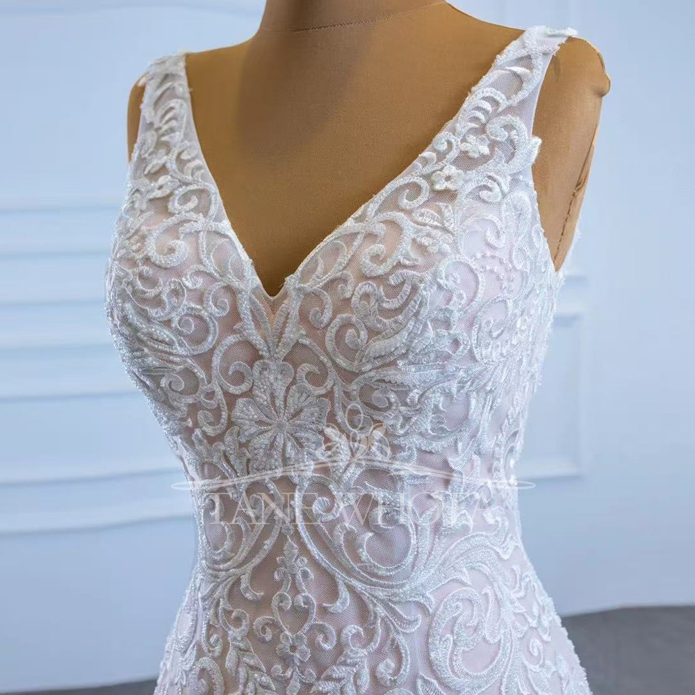 Civiele trouwjurk spaghettiban - Embroidery Organza recensie en prijs