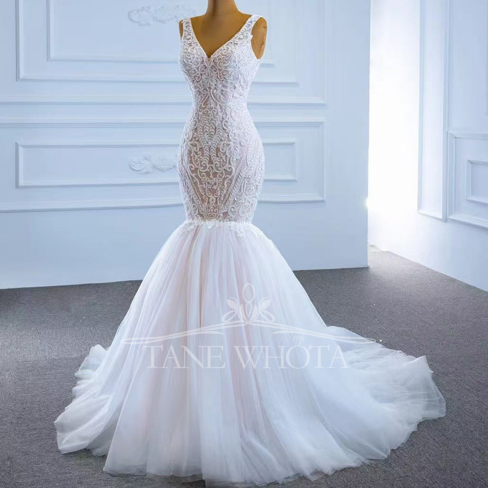 Civiele trouwjurk spaghettiban - Embroidery Organza recensie en prijs