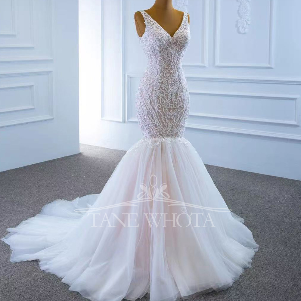 Civiele trouwjurk spaghettiban - Embroidery Organza recensie en prijs