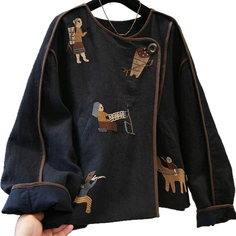 Zwaar geborduurde ronde hals t - Embroidery Jacket recensie en prijs